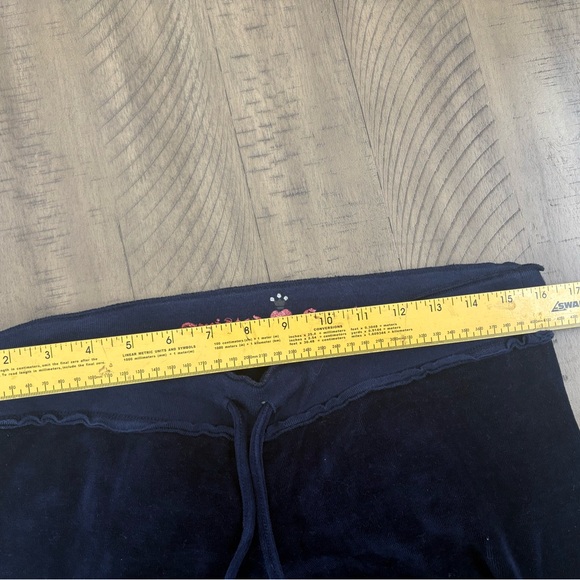 Womens Navy Velour Pants jacket S Set V2K vintage retro outfit twisted heart - Picture 6 of 16